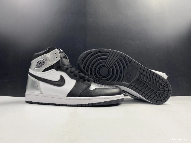 OG CD0461-001 SILVER AIR 1 HIGH JORDAN WMNS TOE 0617